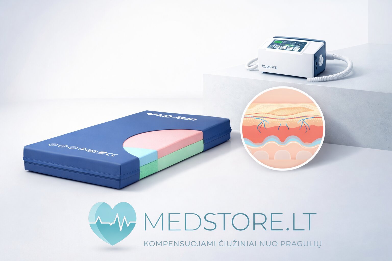 Kompensuojami čiužiniai nuo pragulų